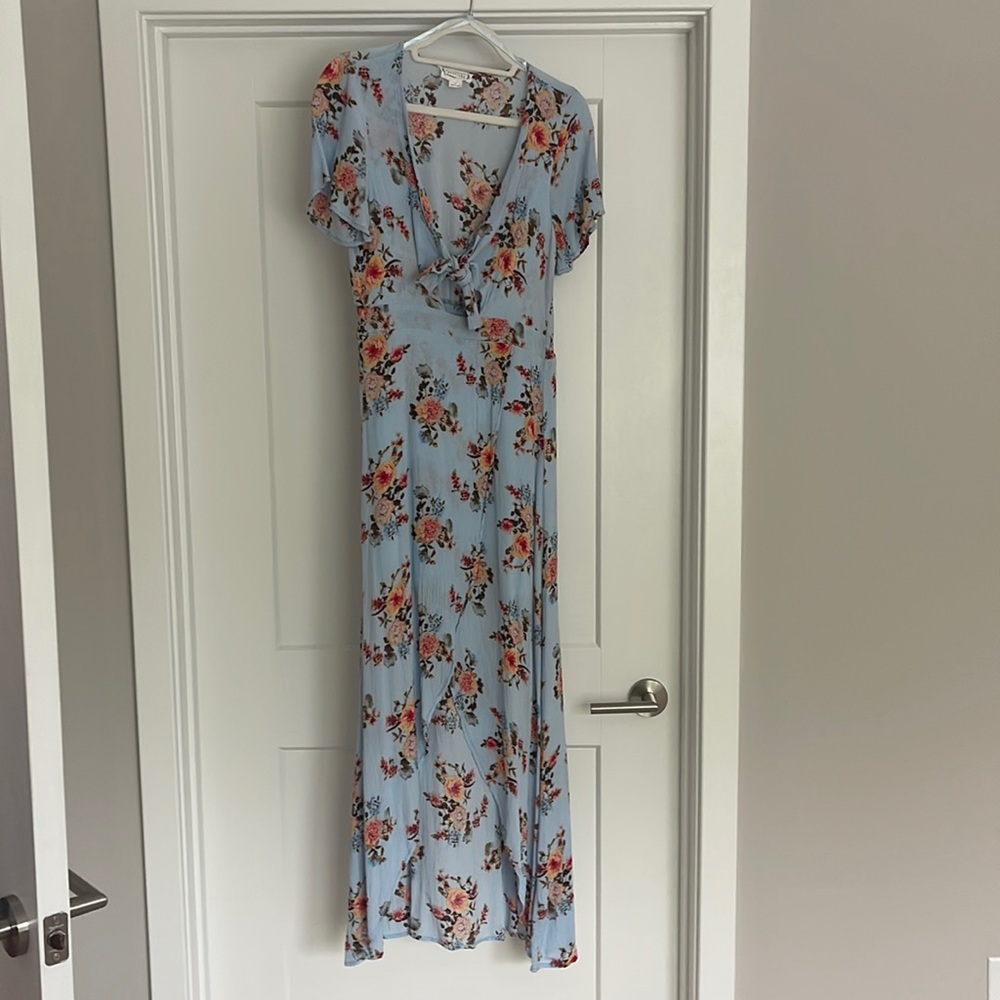 VICI Boho Blue Floral High Low Maxi